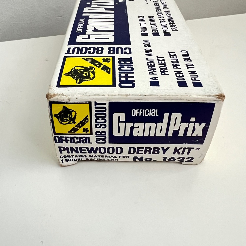 Official Cub Scout Grand Prix Pinewood Derby Kit No 1622 Boy Scouts of America